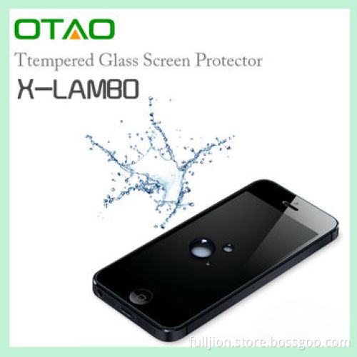 Blue color tempered-glass screen protector for iPhone 5, 0.3mm curved edge